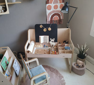 Adjustable Multisensory Art/ Learning Table/ Desk & Chair Set with Chalk Blackboard