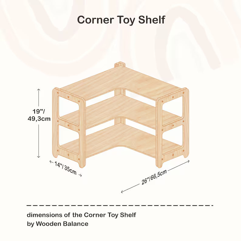 Montessori Bookshelf + Small Toy Shelf + Corner Toy Shelf, Wooden Shelf, Kids Bookcase, Toy Storage, Kids Furniture, Montessori Shelf