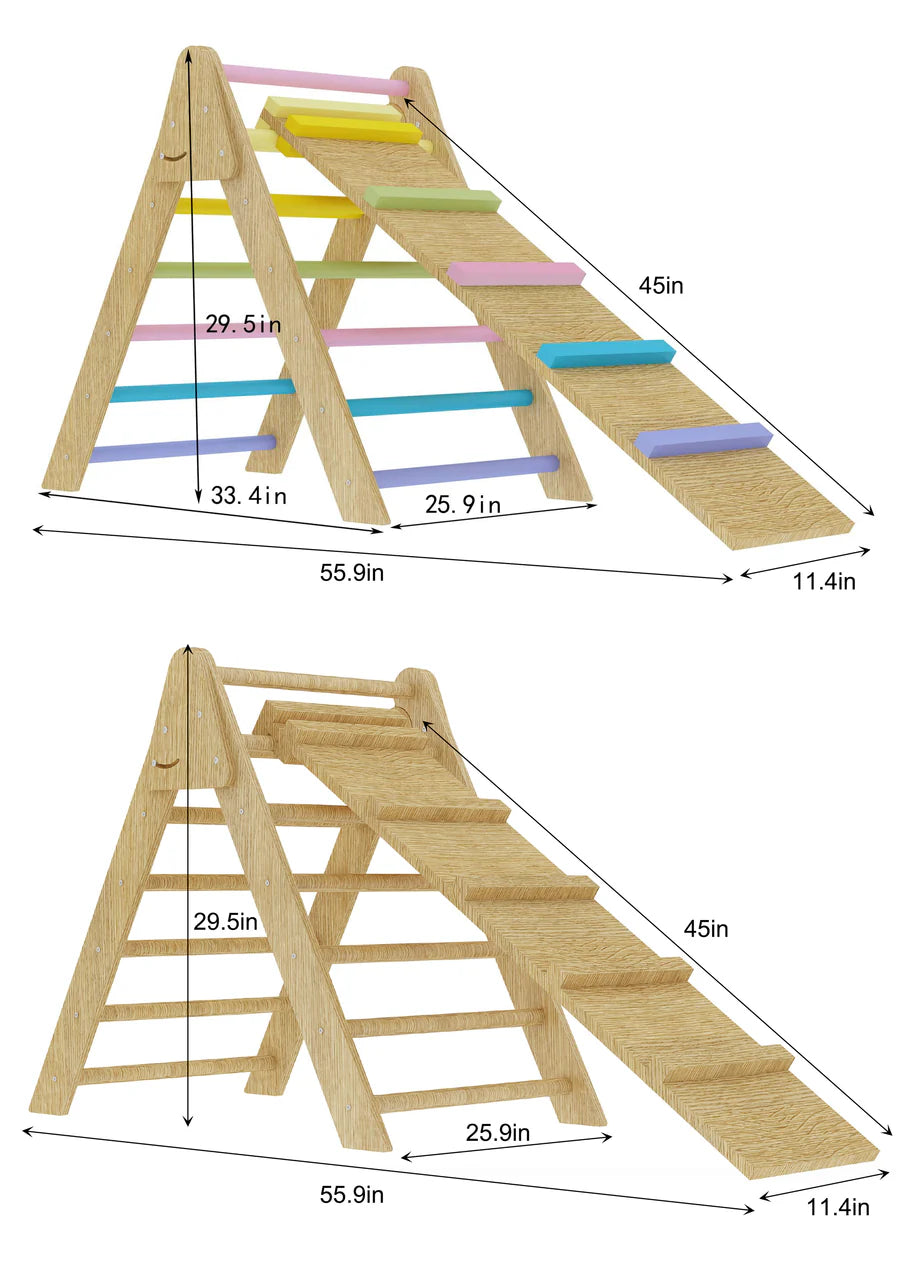 Olive- Pikler Triangle Ladder and Climber Slide